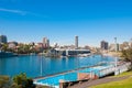 Andrew Ã¢â¬ËBoyÃ¢â¬â¢ Charlton pool, perched above Sydney Harbour Ã¢â¬â stunning view Royalty Free Stock Photo